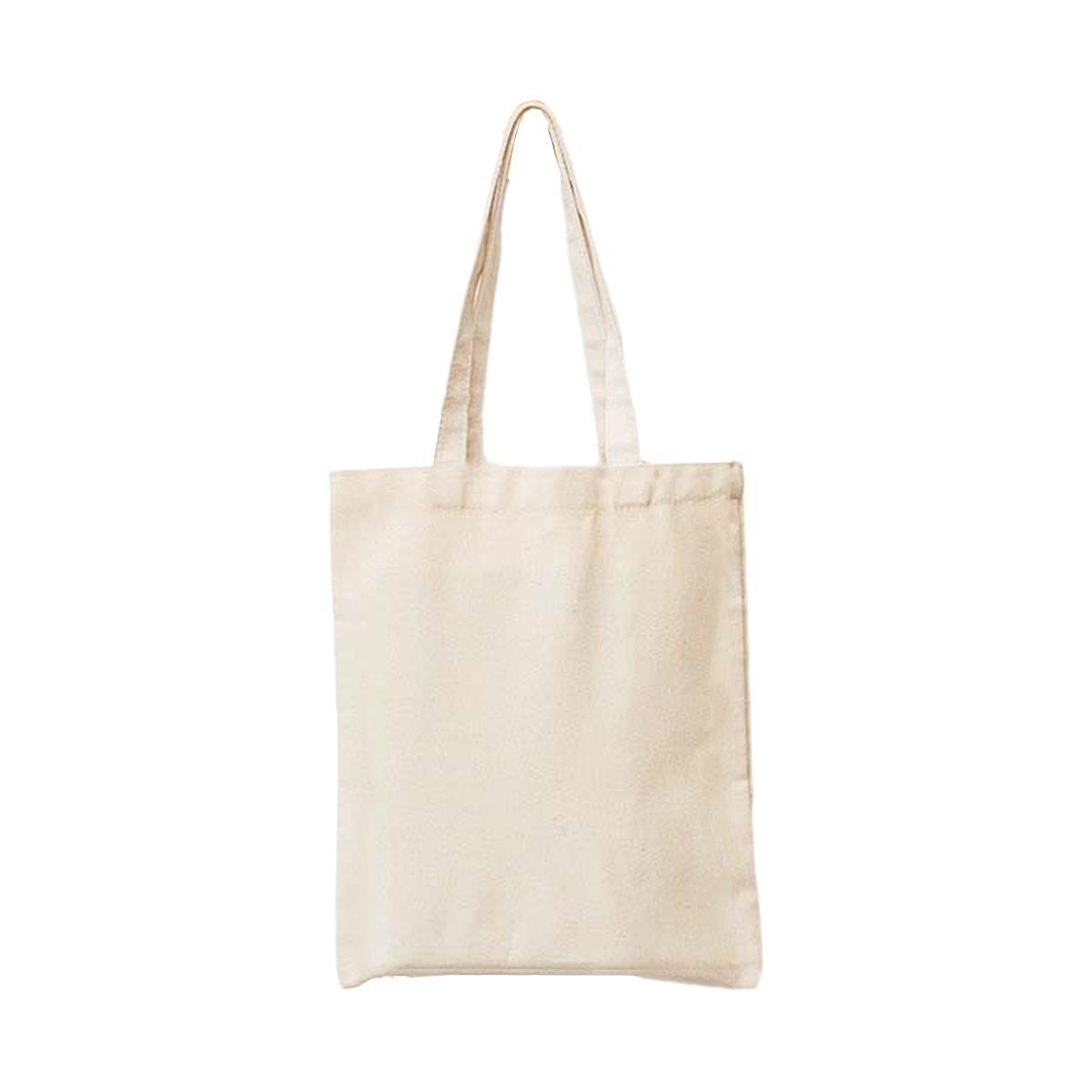 5PCS Canvas Tote Bag Cotton Blank DIY Shopping Shoulder Bags - Natural 35*40cm 6