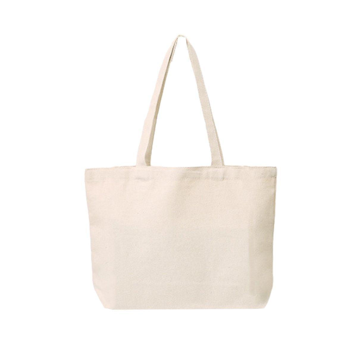 5PCS Canvas Tote Bag Cotton Blank DIY Shopping Shoulder Bags - White 35*40cm 10