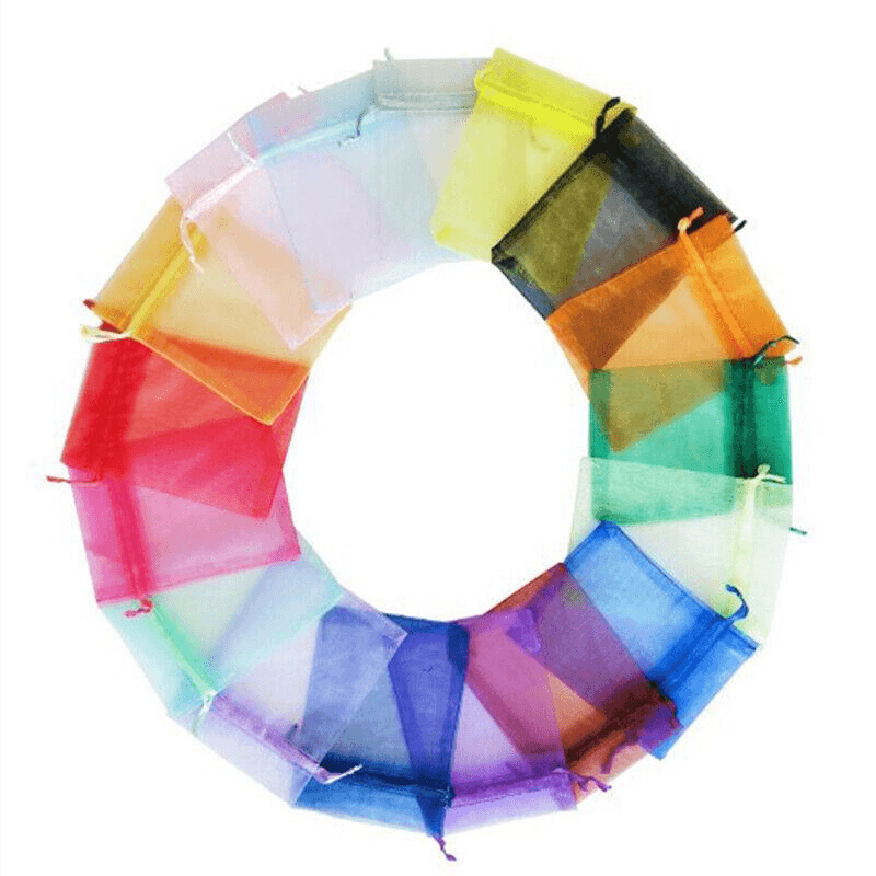 50 pcs Organza Bag Sheer Bags Jewellery Wedding Candy Packaging Sheer Bags 7*9 cm - Fruit Green/50PCS