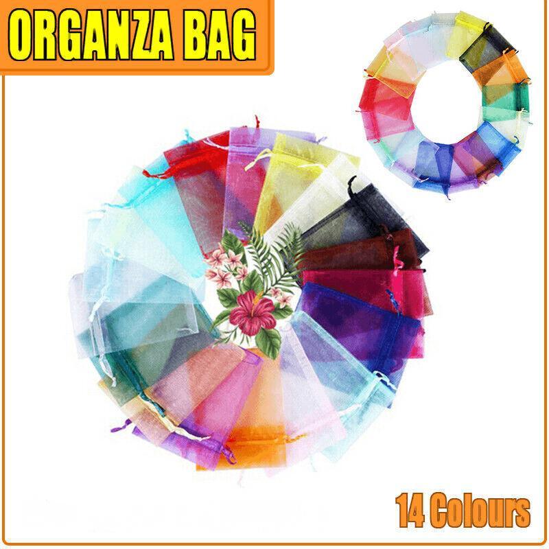 50 pcs Organza Bag Sheer Bags Jewellery Wedding Candy Packaging Sheer Bags 7*9 cm - Orange/50PCS