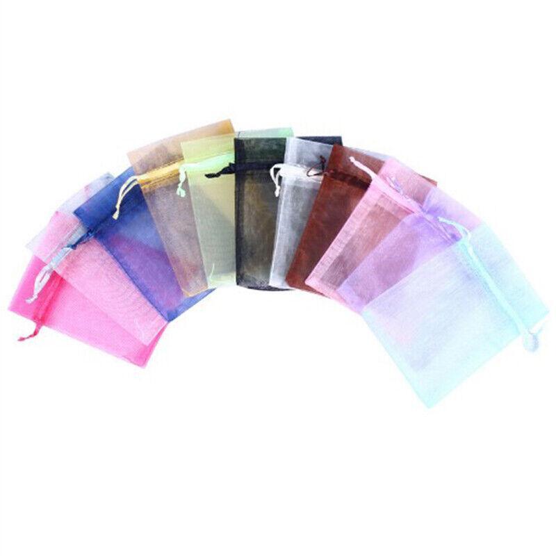 50PCS Organza Bag Sheer Bags Jewellery Wedding Candy Packaging Sheer Bags 9*12 cm - Lake Blue/50PCS 3