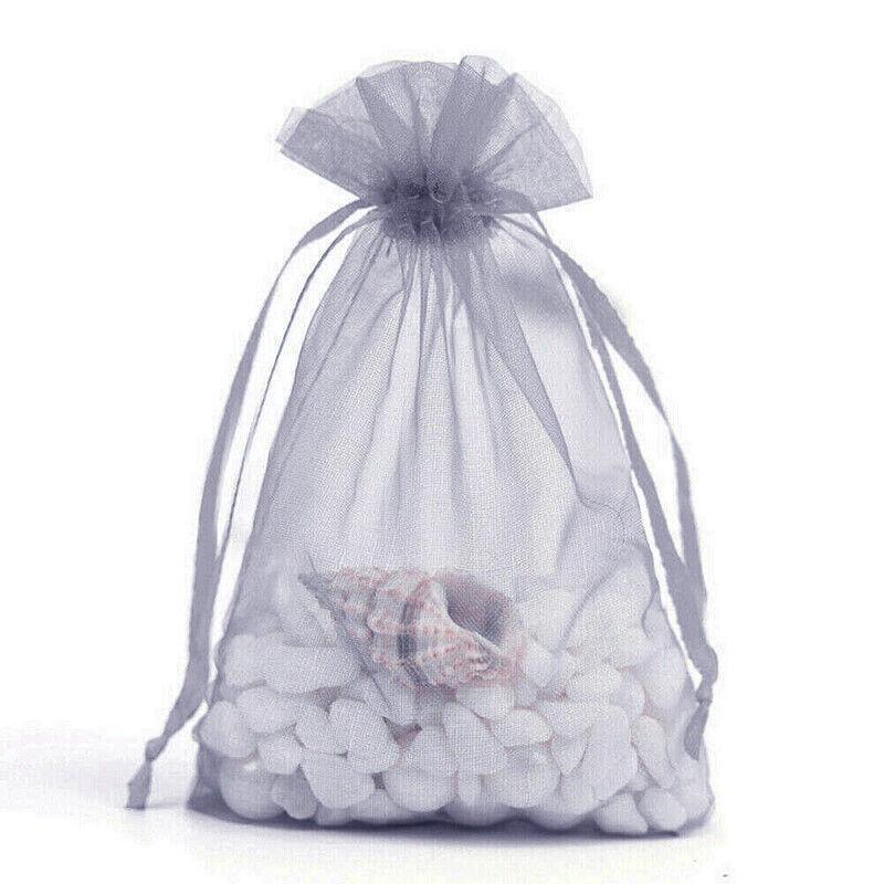 50PCS Organza Bag Sheer Bags Jewellery Wedding Candy Packaging Sheer Bags 9*12 cm - White/50PCS 7