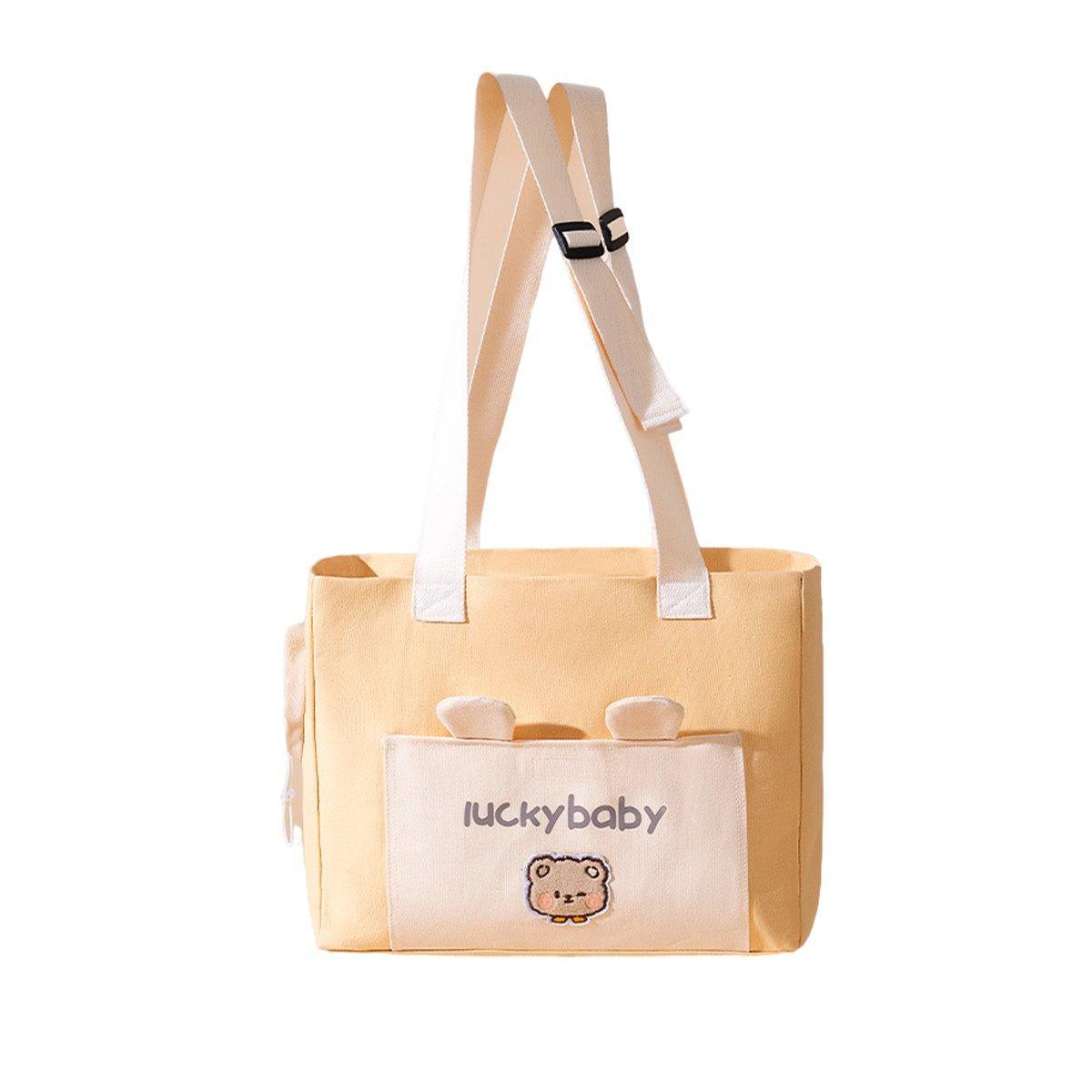 Portable Breathable Adjustable Crossbody Pet Carrier Bag Large Capacity for Pet - Beige 6