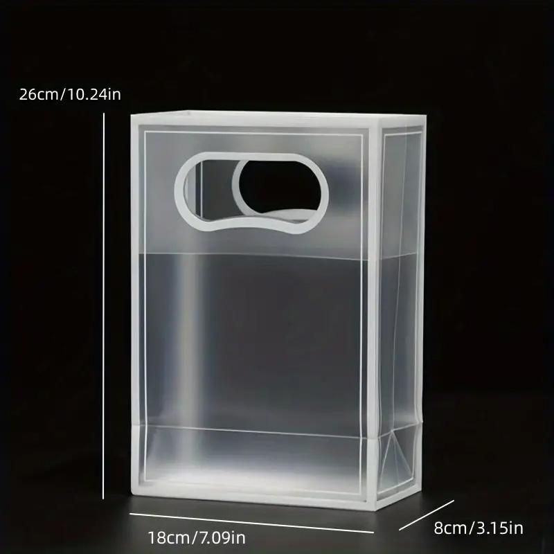 25pcs Transparent PVC Handbag for Wedding Festival Candy Gift Packaging Bag - Black-26*18*8cm 3
