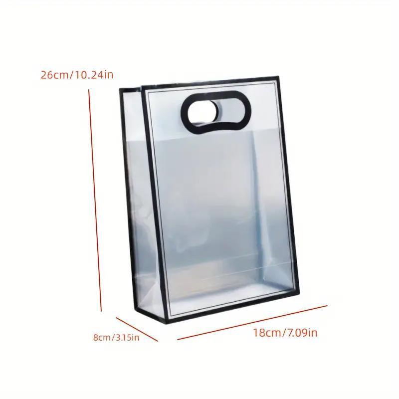 25pcs Transparent PVC Handbag for Wedding Festival Candy Gift Packaging Bag - Black-26*18*8cm 4