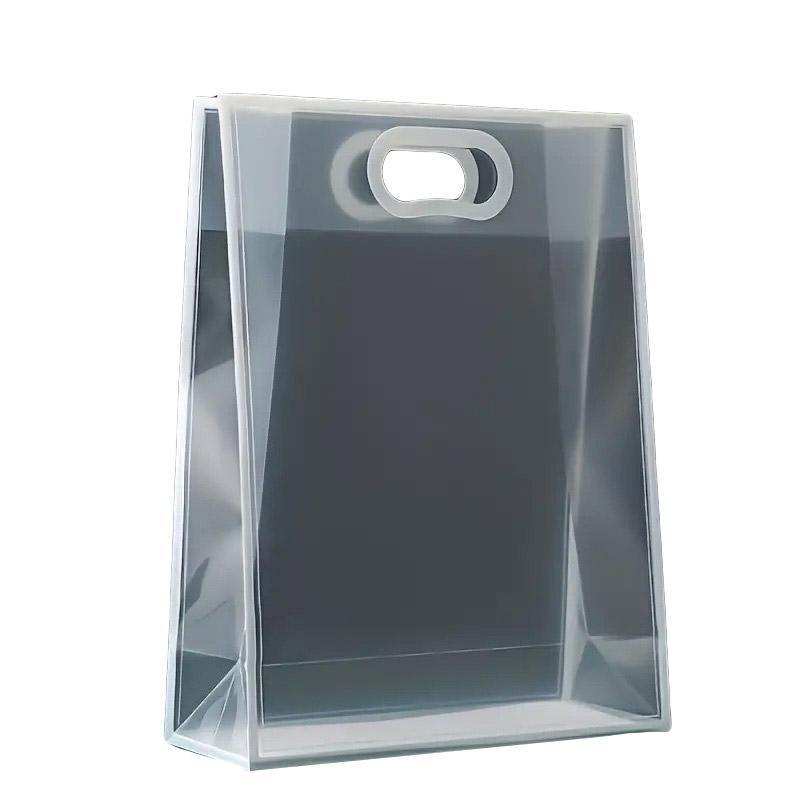 25pcs Transparent PVC Handbag for Wedding Festival Candy Gift Packaging Bag - Black-26*18*8cm 9