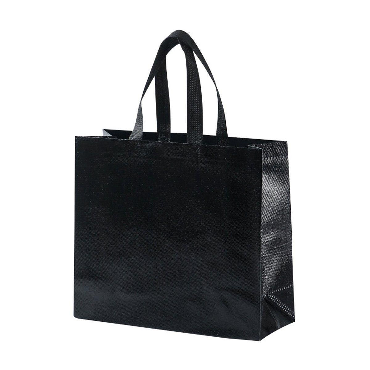 25PCS Embossed Non-Woven Tote Bag Fashion Shopping Gift Packaging Bag - Black-40*30*12cm 14