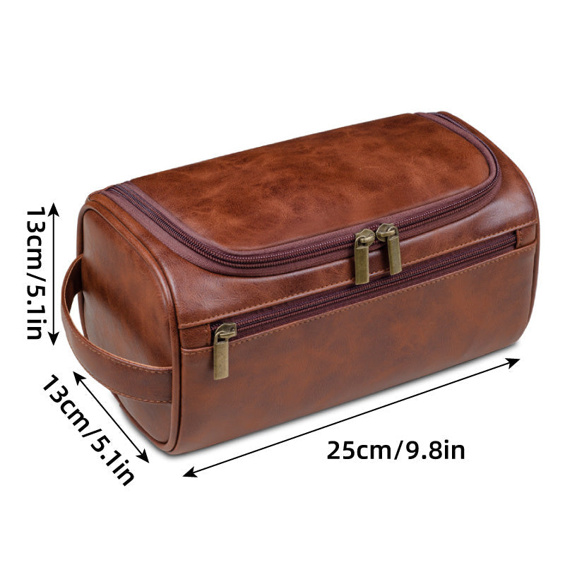 Large Capacity Waterproof Travel Toiletry Bag Cosmetic Organizer Multifunctional - Brown 3
