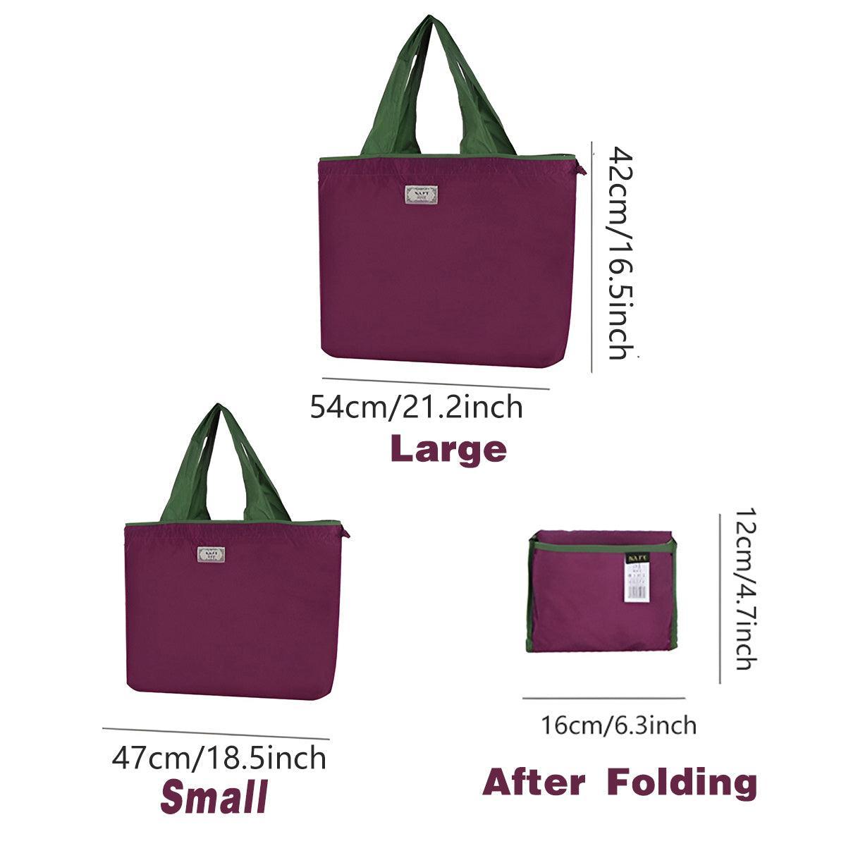 Ultra-Light Foldable Large Capacity Portable Shopping Bag with Drawstring Mouth - Ginger - L 3