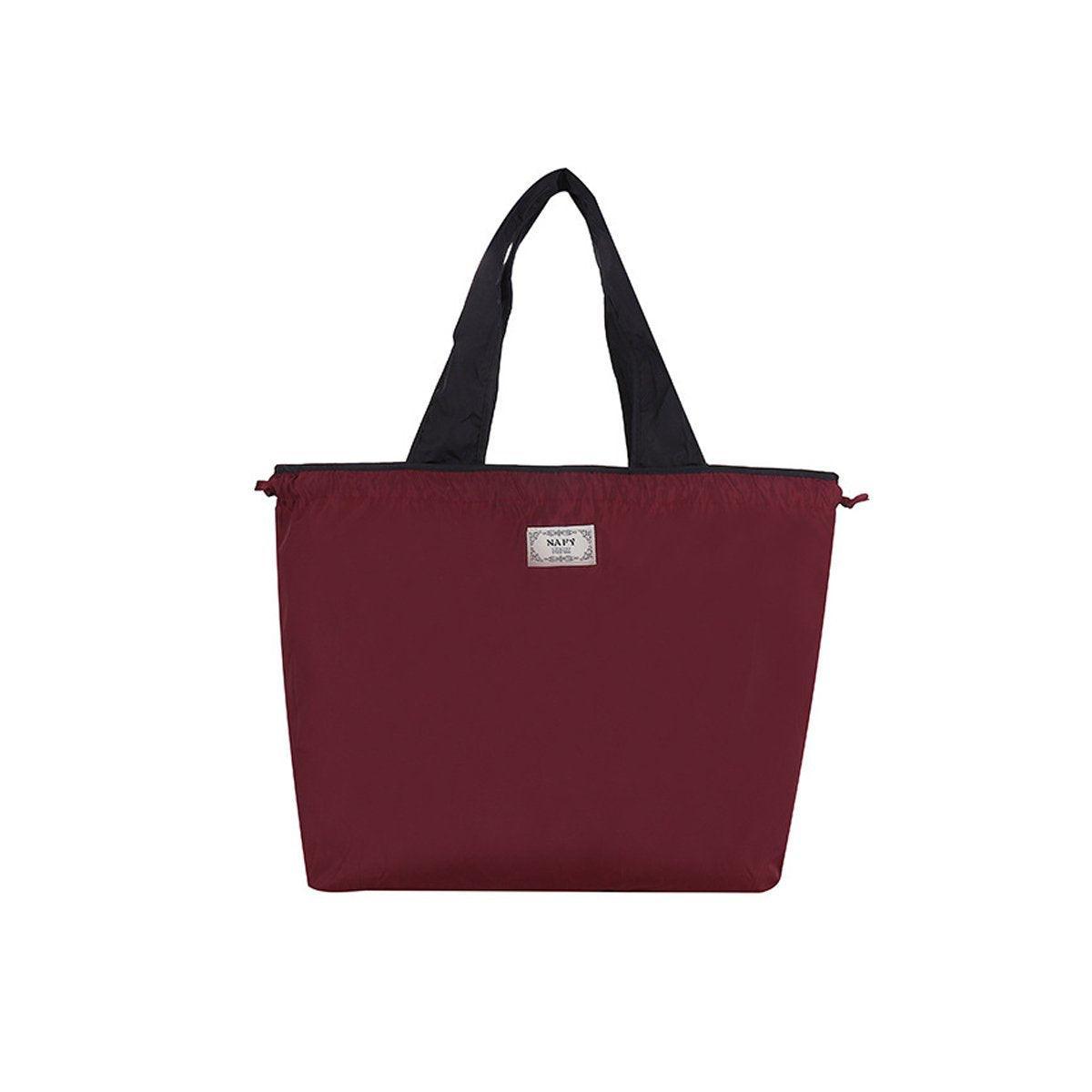 Ultra-Light Foldable Large Capacity Portable Shopping Bag with Drawstring Mouth - Ginger - L 6