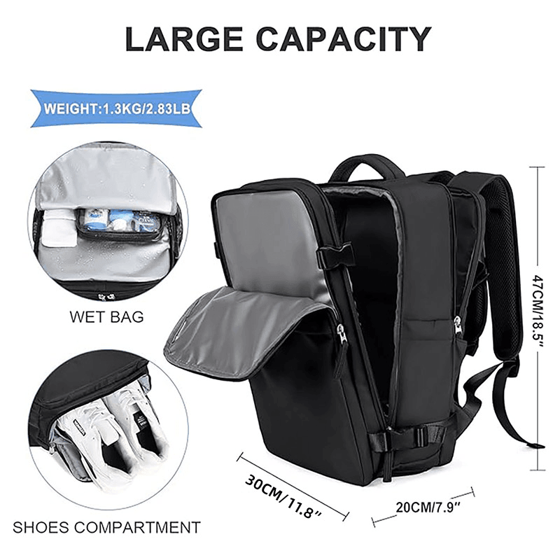 Waterproof Travel Backpack Outdoor Sports Shoulder Bag Hiking Camping Daypack - Grey 3