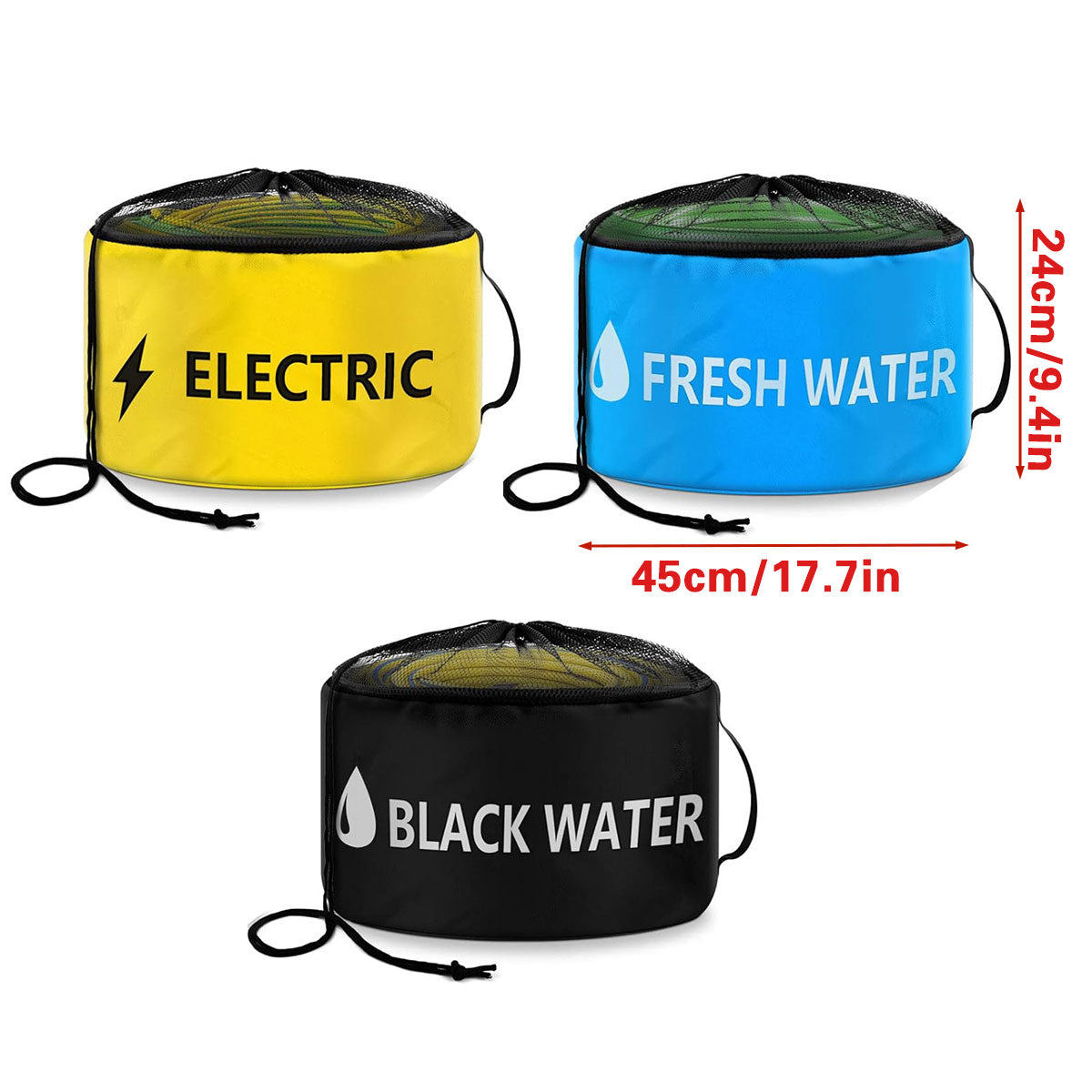 Hose Storage Bag Caravan Camping RV Cable Water Hose Electrical Cords Organizer - Yellow 3