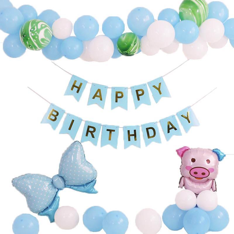 45-50 Pcs Happy Birthday 3D Unicorn Decoration Balloons Diy Decor Party Set - 02 4