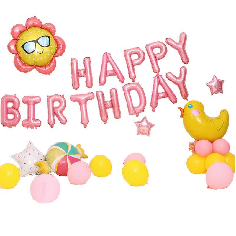 45-50 Pcs Happy Birthday 3D Unicorn Decoration Balloons Diy Decor Party Set - 04 7