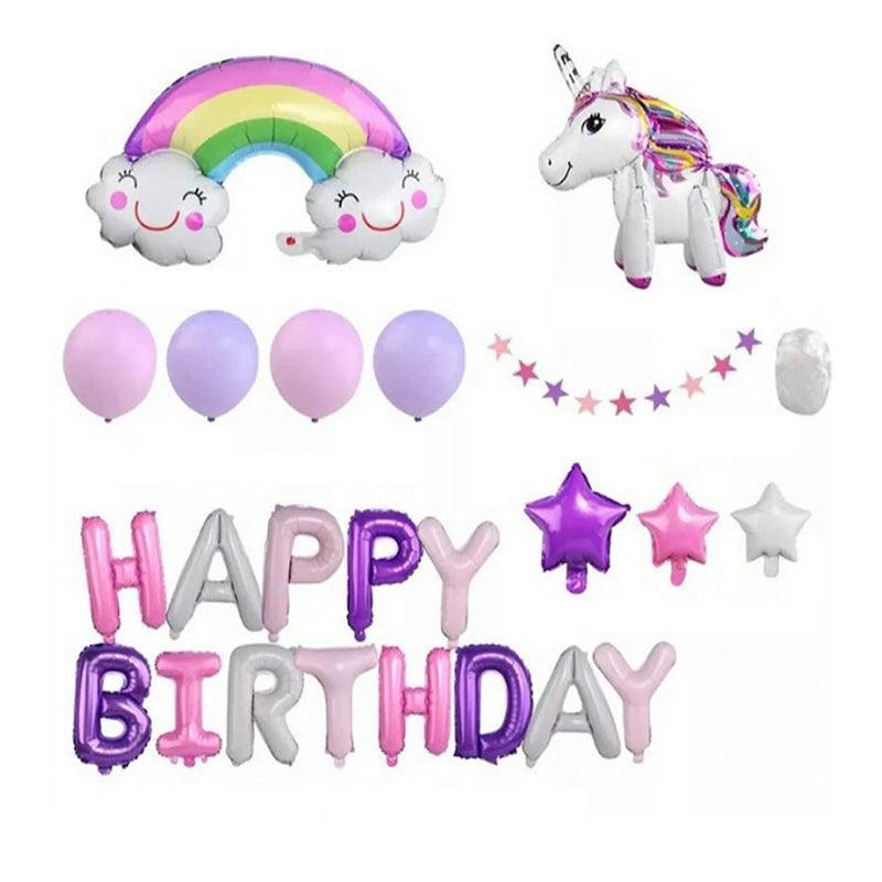 45-50 Pcs Happy Birthday 3D Unicorn Decoration Balloons Diy Decor Party Set - 05 6