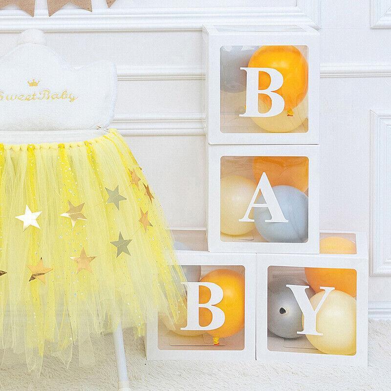 3/4pcs Transparent Balloon Box Set for First Birthday Party or Celebration Display - Baby 3