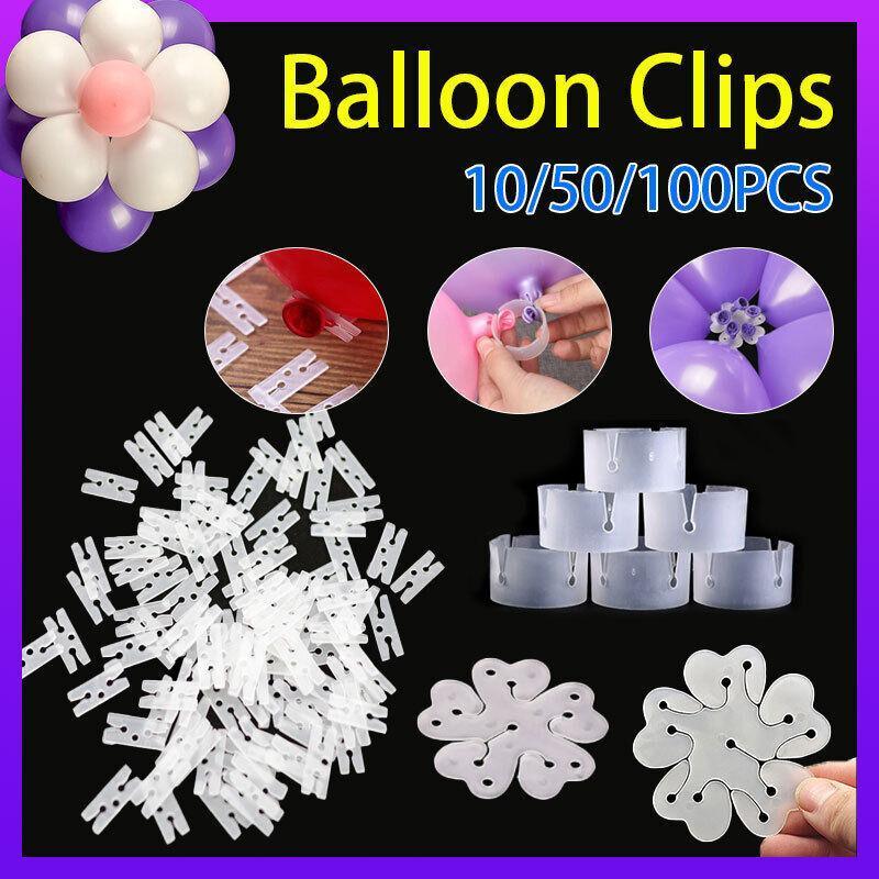 Balloon Clips H V Clip Tie Filled Helium Air Balloons Wedding Party Decoration - 10X Flower shaped
