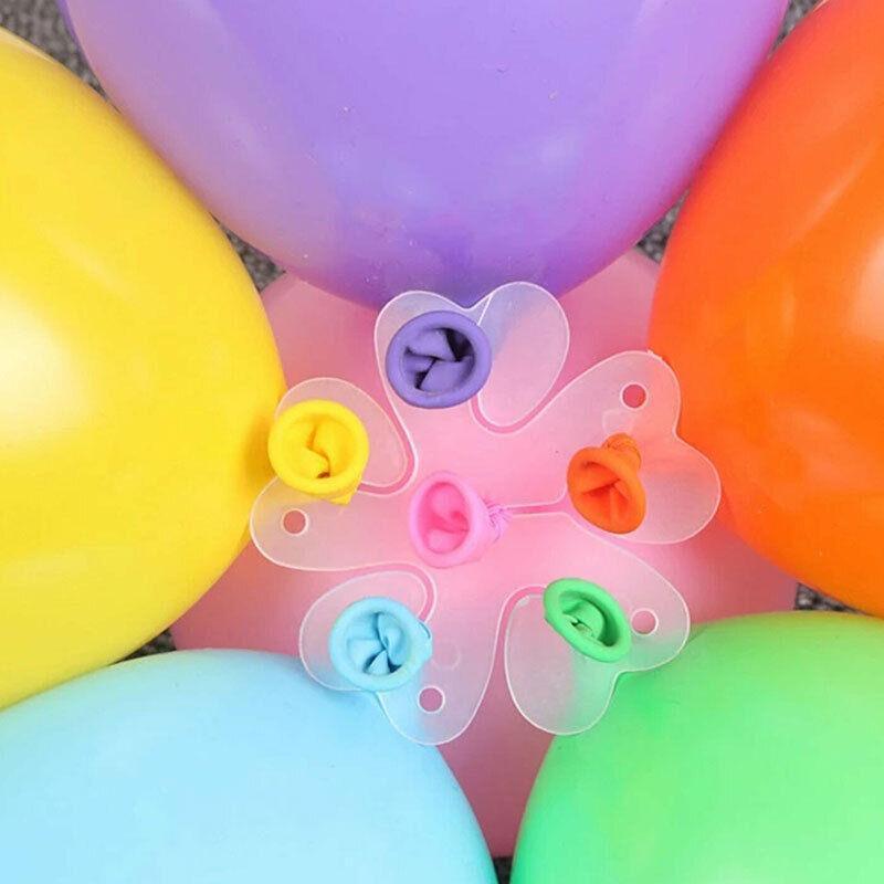 Balloon Clips H V Clip Tie Filled Helium Air Balloons Wedding Party Decoration - 10X Flower shaped 3