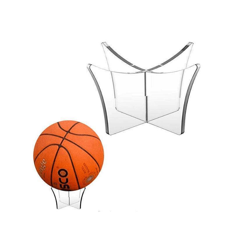 12Cm Clear Acrylic Ball Stand Holder Display Rugby Basketball Football Soccer 4