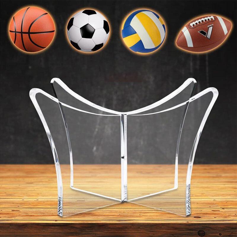 12Cm Clear Acrylic Ball Stand Holder Display Rugby Basketball Football Soccer 5