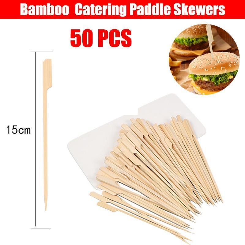 Bamboo Wooden Catering Paddle Skewers Disposable Finger Food Cocktail BBQ 3