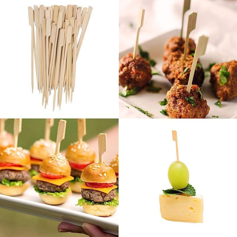 Bamboo Wooden Catering Paddle Skewers Disposable Finger Food Cocktail BBQ 4