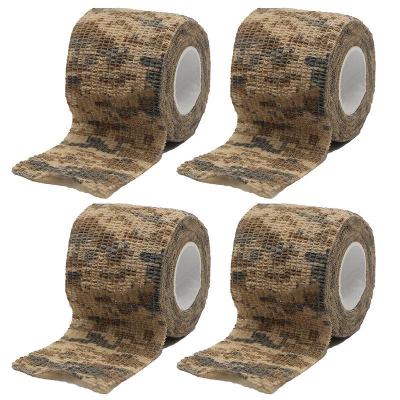 4 Roll Tape Army Camo Wrap Rifle Gun Shooting Hunting Camouflage Stealth Webbing - Desert Camouflage 8