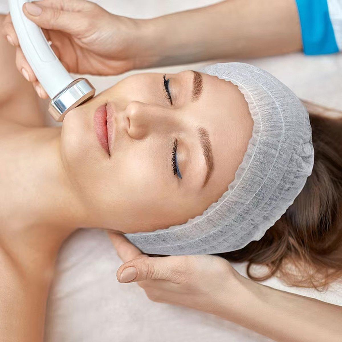 100 Beauty Salon Care Non-woven Hair Band White Edge Band Disposable Hair Net 4