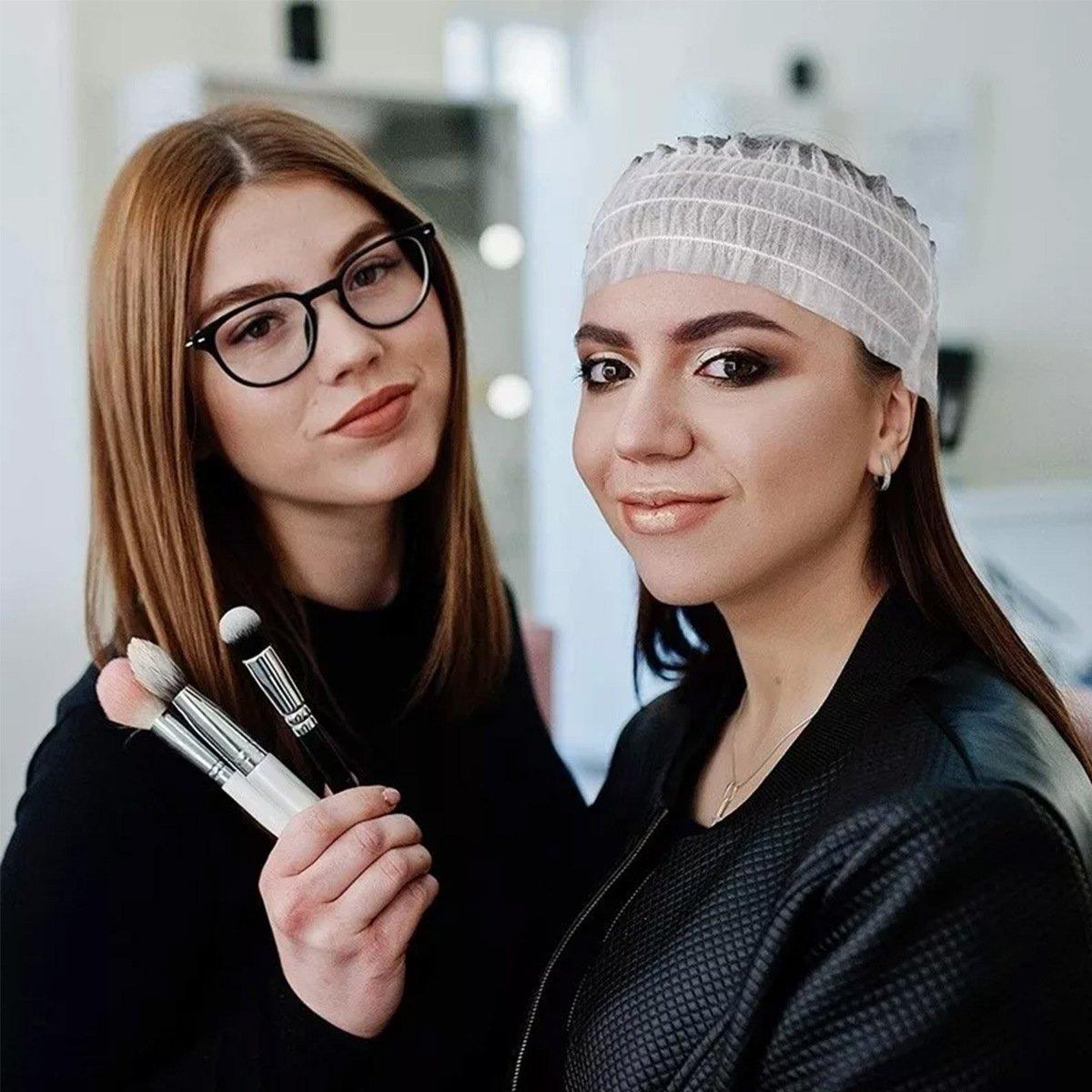 100 Beauty Salon Care Non-woven Hair Band White Edge Band Disposable Hair Net 5