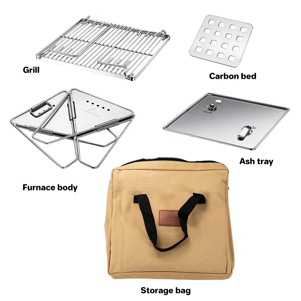 Camping Stainless Steel Collapsible Barbecue Grill Portable Outdoor BBQ Grill 4