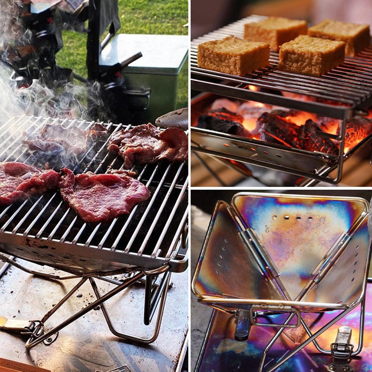Camping Stainless Steel Collapsible Barbecue Grill Portable Outdoor BBQ Grill 5