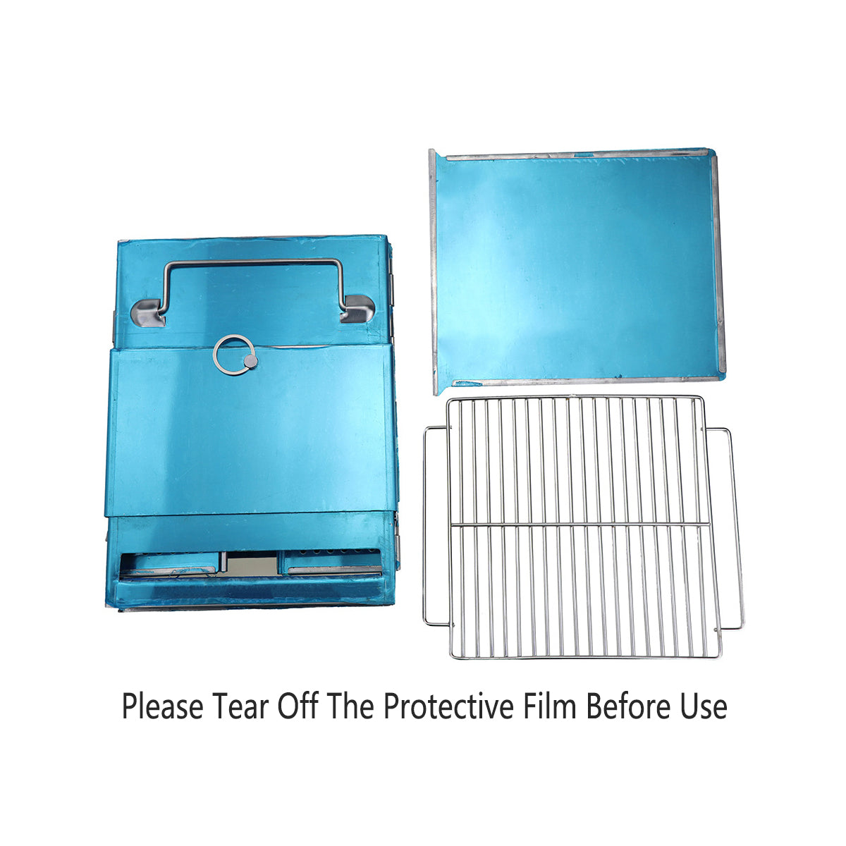 Outdoor Camping Mini Folding Wood Burning Stove Picnic Stainless Steel BBQ Grill 5