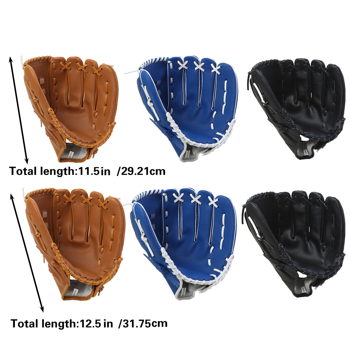 Baseball Glove Thickened Softball Glove Pitcher Mitt Sports Training Outdoor - Blue - 11.5in 3