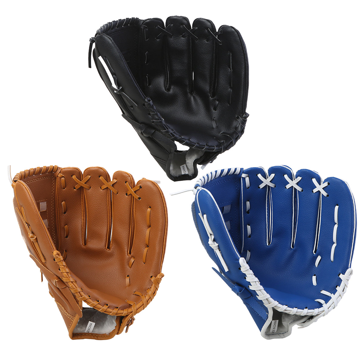 Baseball Glove Thickened Softball Glove Pitcher Mitt Sports Training Outdoor - Brown - 12.5in
