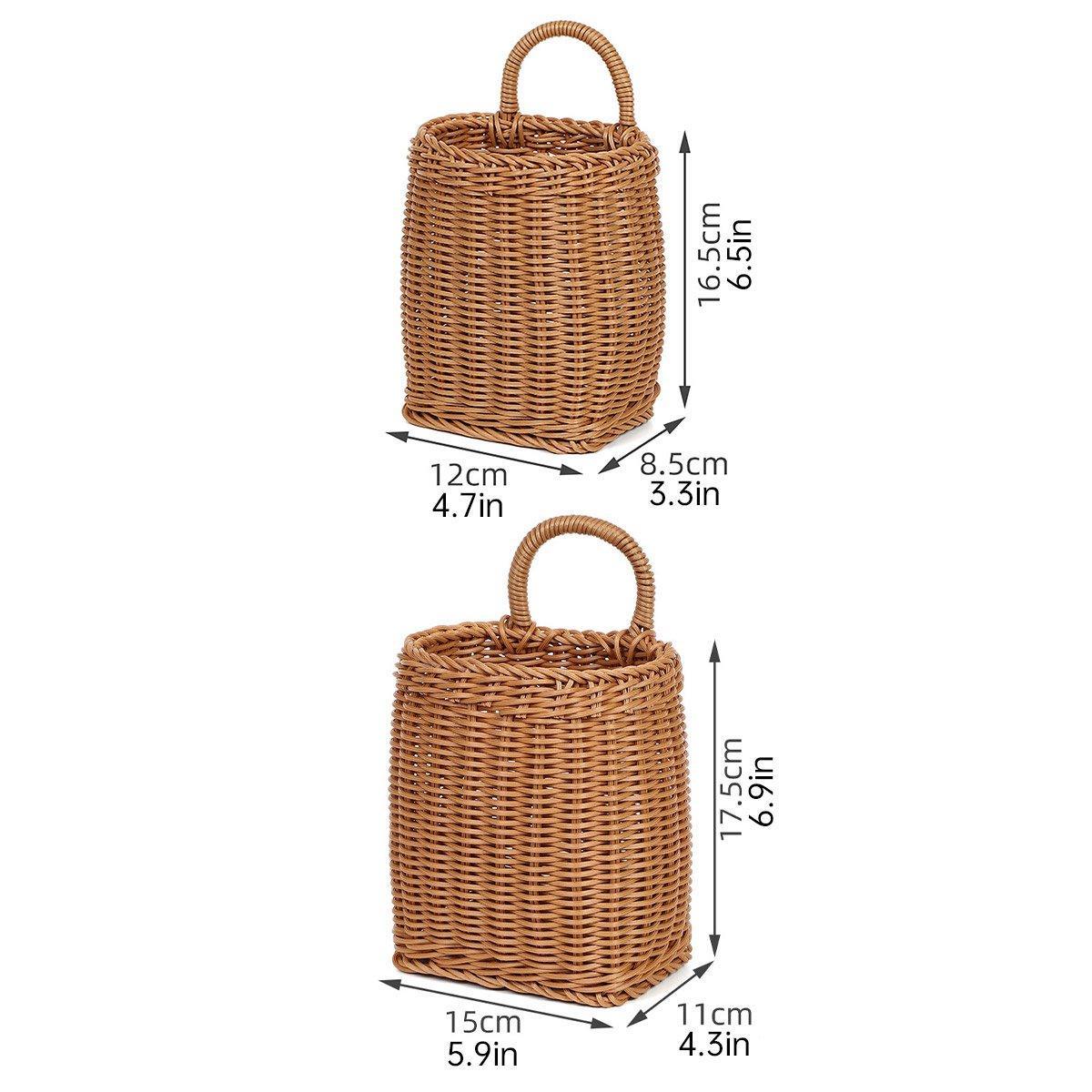 Vintage Wall Hanging Basket Kitchen Storage Basket Small Flower Basket Organizer - 12cm 3