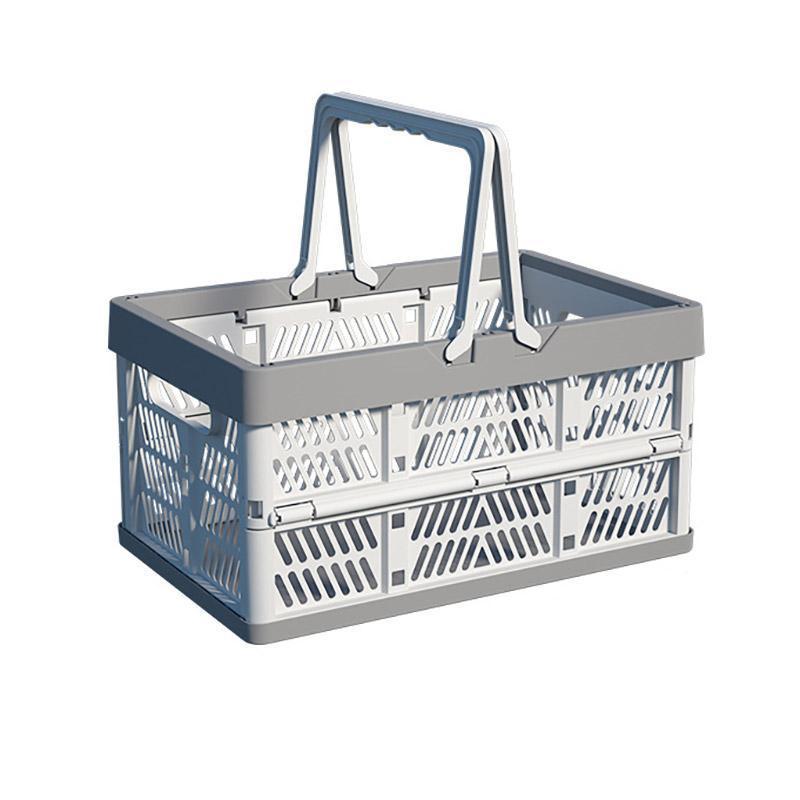 Foldable Portable Picnic Basket Lightweight Storage Basket for Outdoor Use - Grey 7