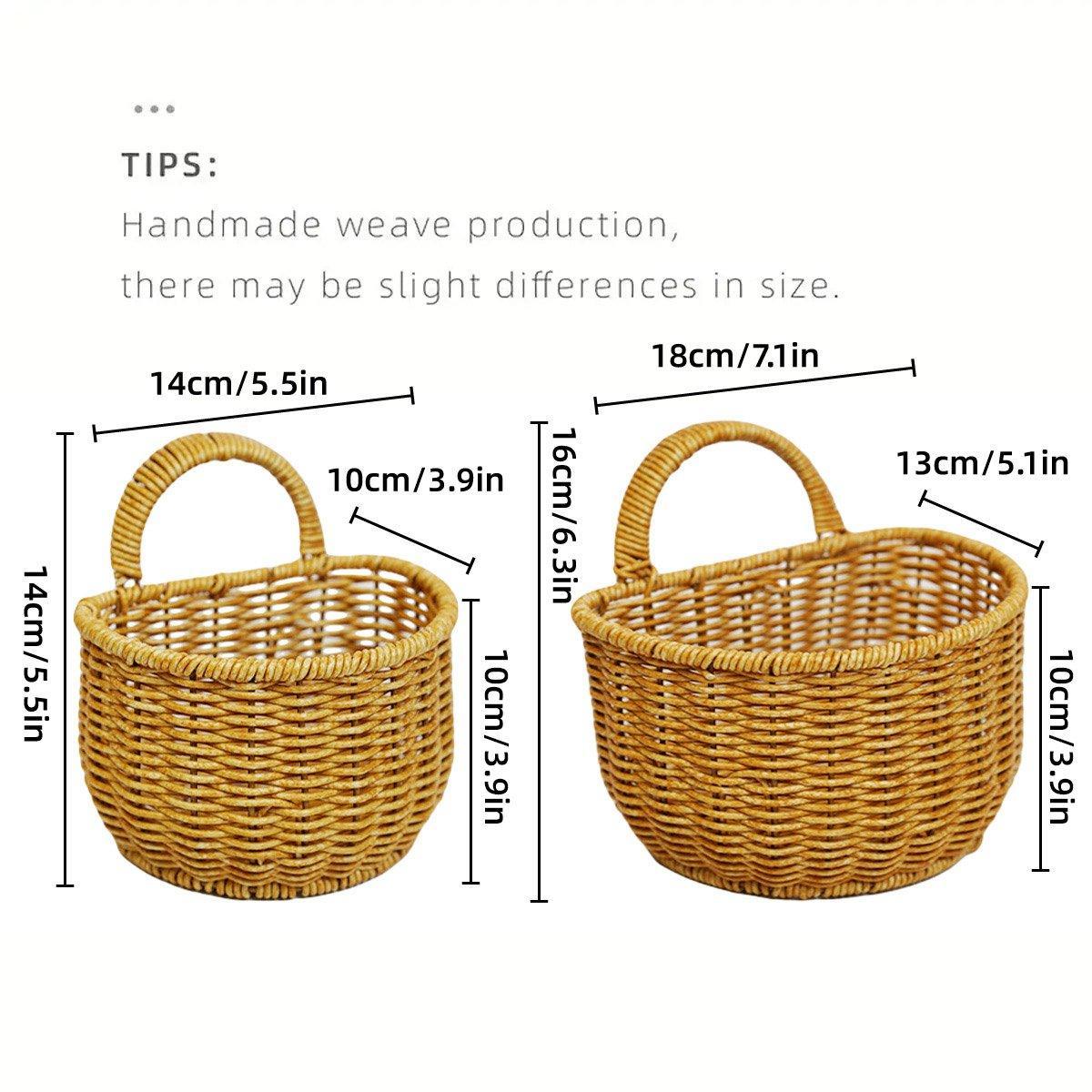 Imitation Rattan Woven Storage Basket Shelf Organizer Wash Rack for Home Decor - Large 3