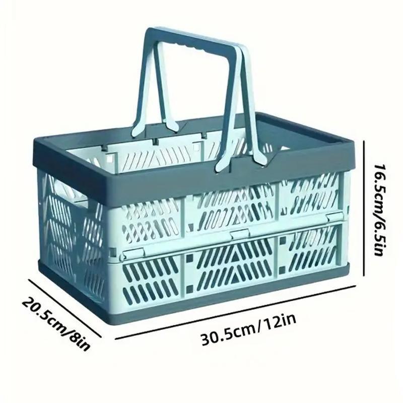 Foldable Portable Picnic Basket Lightweight Storage Basket for Outdoor Use - Pink 3