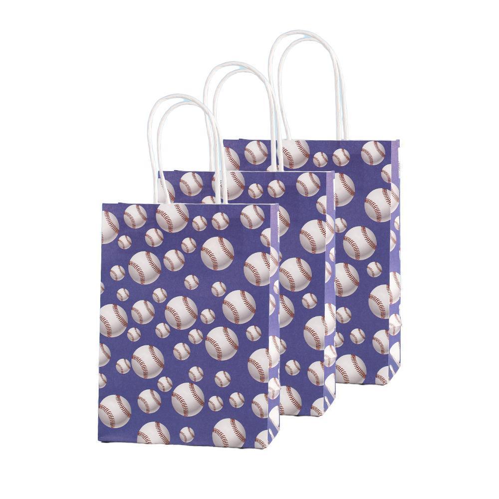 30PCS Fashion Ball Kraft Paper Gift Bag Festivals gift tote bag Party Favor Bag - Basketball-30pcs 6