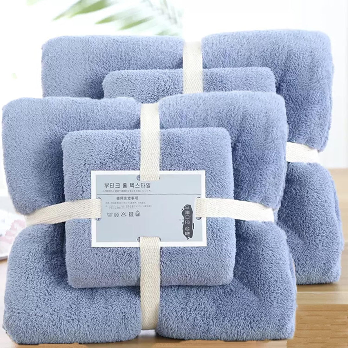 Coral Velvet Towel Set Bath Towels Soft Absorbent Quick Dry Face Hand Cloth Home - Brown 4