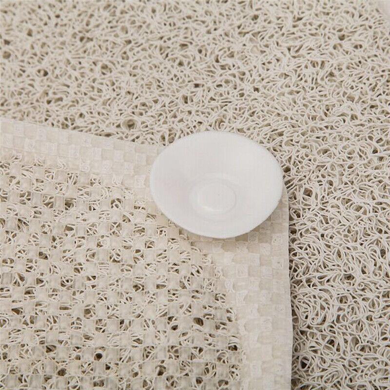 Anti Slip Shower Mat Loofah Surface Bath Rug 70x40cm White PVC Bathroom Carpet 4