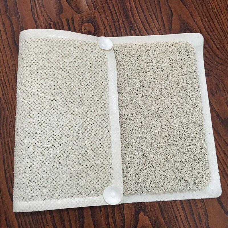 Anti Slip Shower Mat Loofah Surface Bath Rug 70x40cm White PVC Bathroom Carpet 5