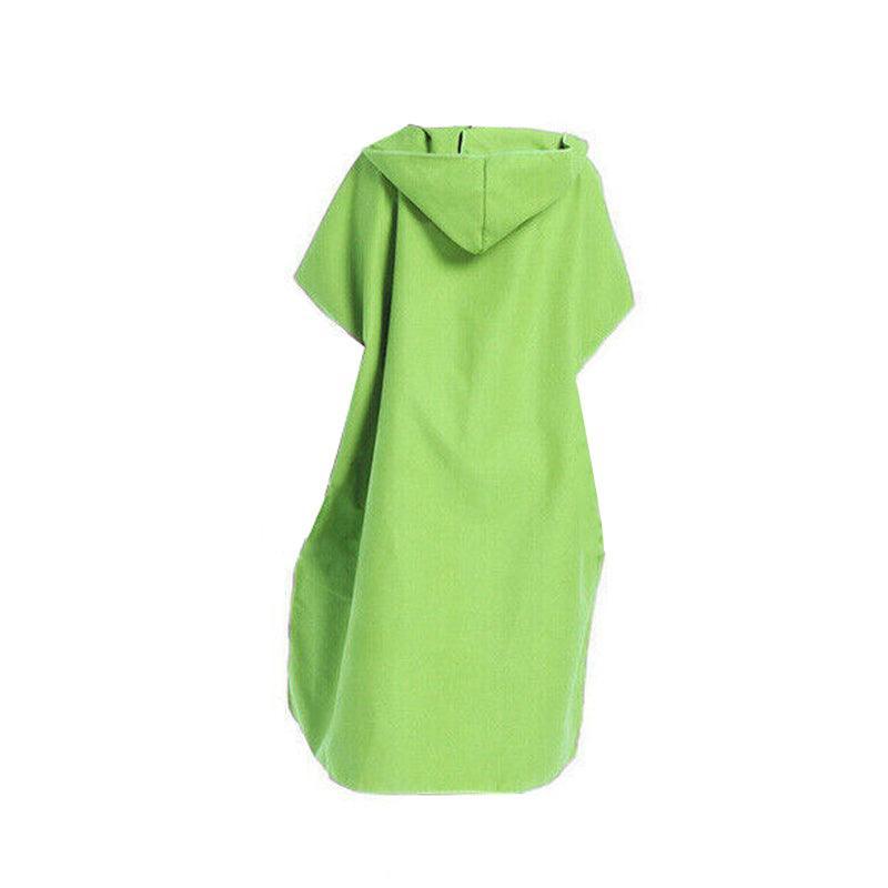 Adult Changing Robe Towel Bath Hooded Quick Dry Beach Towel Poncho Bathrobe - Grey 8