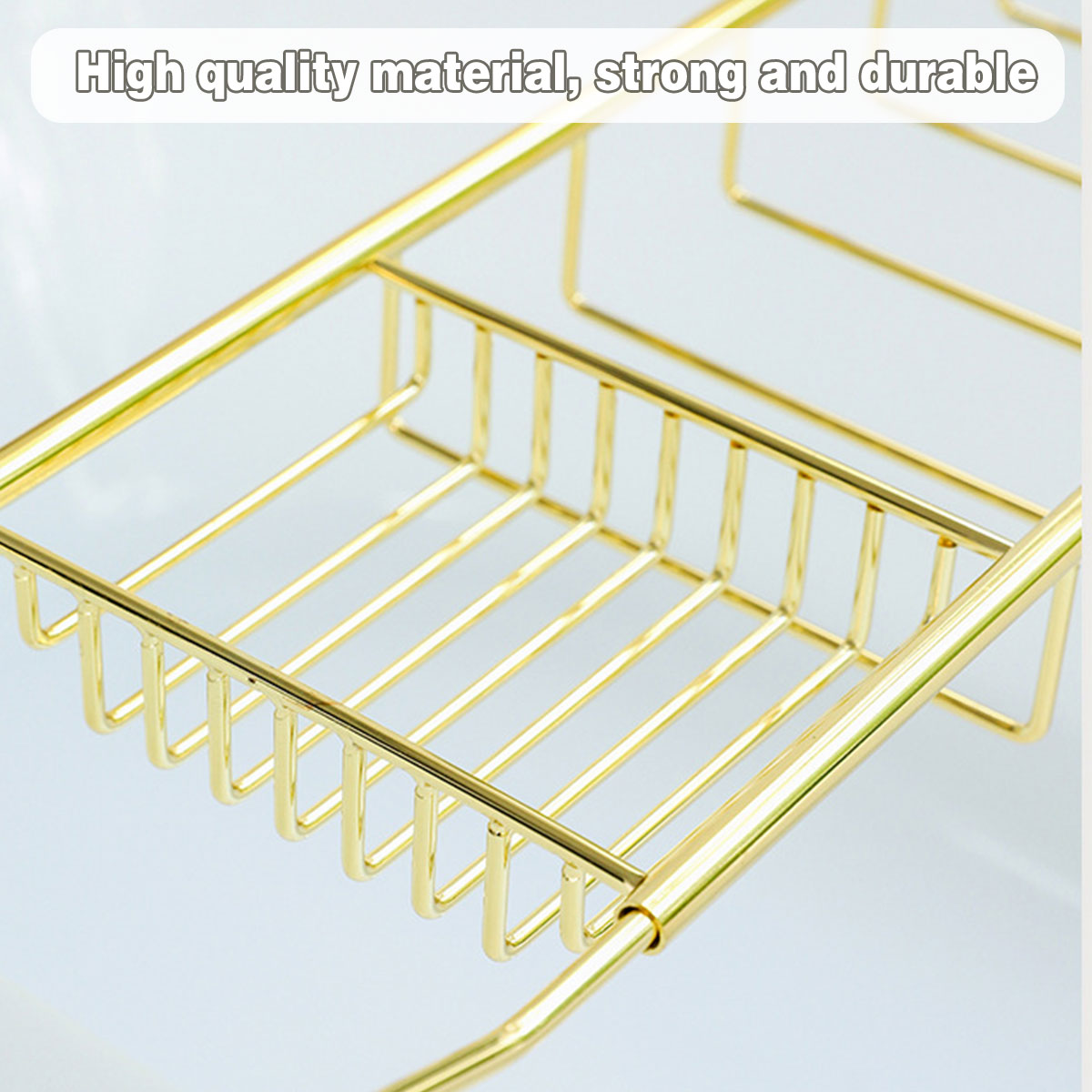 Bathtub Rack Bathroom Storage Shelf Telescopic Adjustable Organiser Tray Home - Silver 4