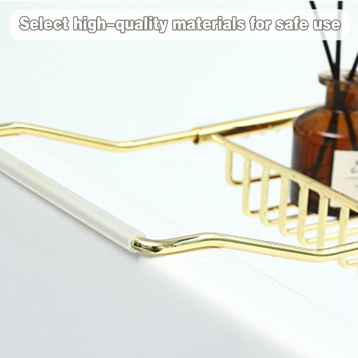 Bathtub Rack Bathroom Storage Shelf Telescopic Adjustable Organiser Tray Home - Silver 5