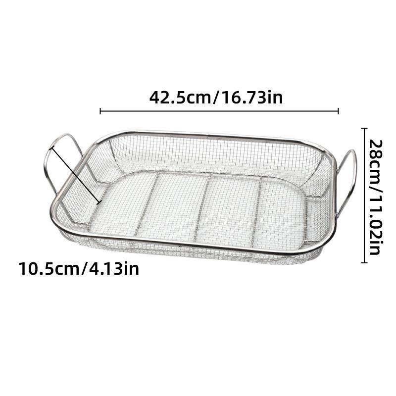 Stainless Steel Square Barbecue Basket Multifunctional Tray Grilling Vegetables 3