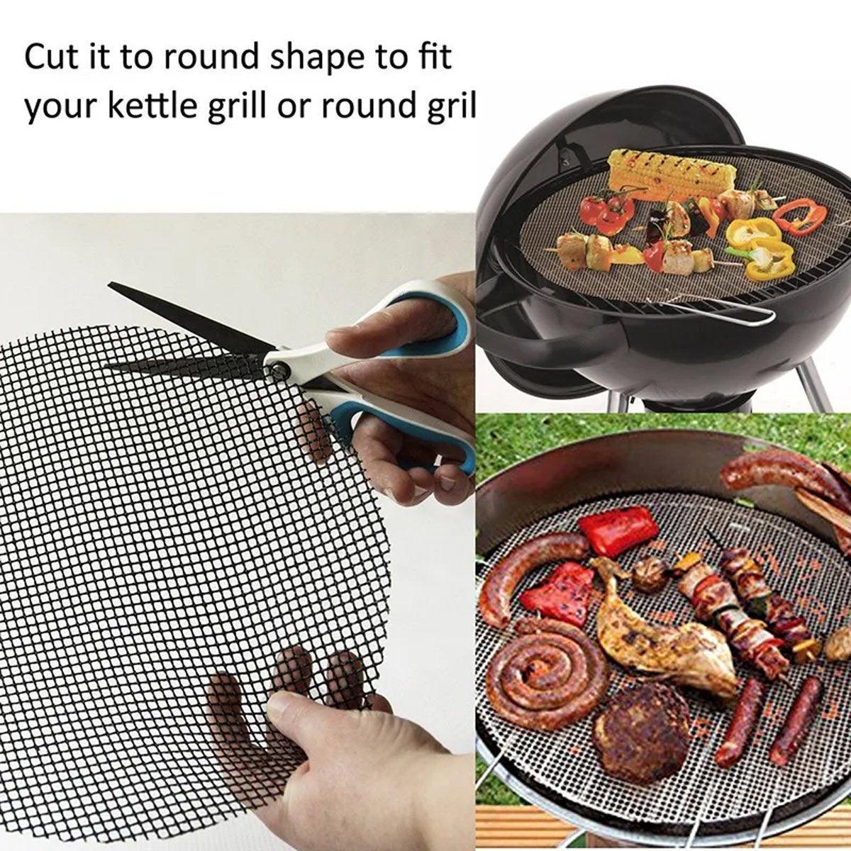 3/6/10PCS Non-Stick BBQ Grill Mat Mesh Liner Cooking Barbecue Sheet Baking Pad - 42X36cm-3PCS 4
