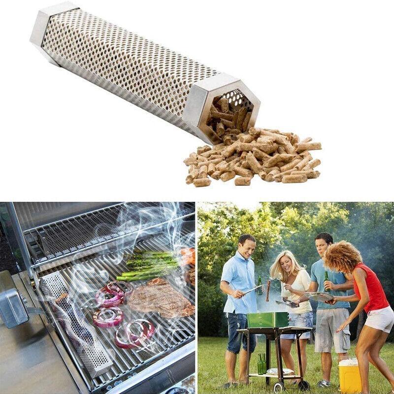 Hexagon Bbq Smoker Tube Stainless Steel Grill Accessory Smoking Box Long Lasting - 6Inch 4