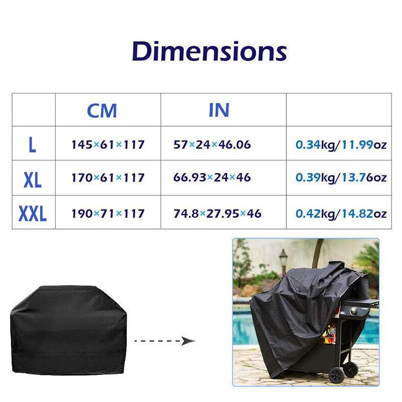 Waterproof Bbq Cover Heavy Duty Rain Gas Barbeque Smoker Grill Protector L/XL/XXL - L 3