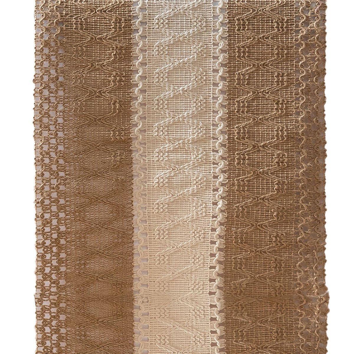 Cotton Linen Table Runner with Knot Tassel Bed End Towel Long Tablecloth Mat - Light brown 9